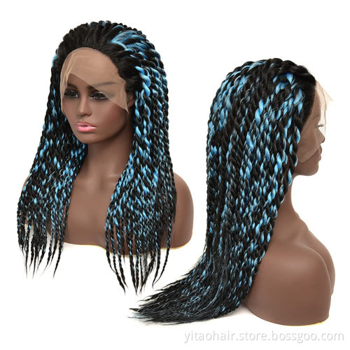 Braid Wigs IN STOCKS Lace Front Synthetic Hair Wigs Long Box Braided Lace Wigs for Black Women